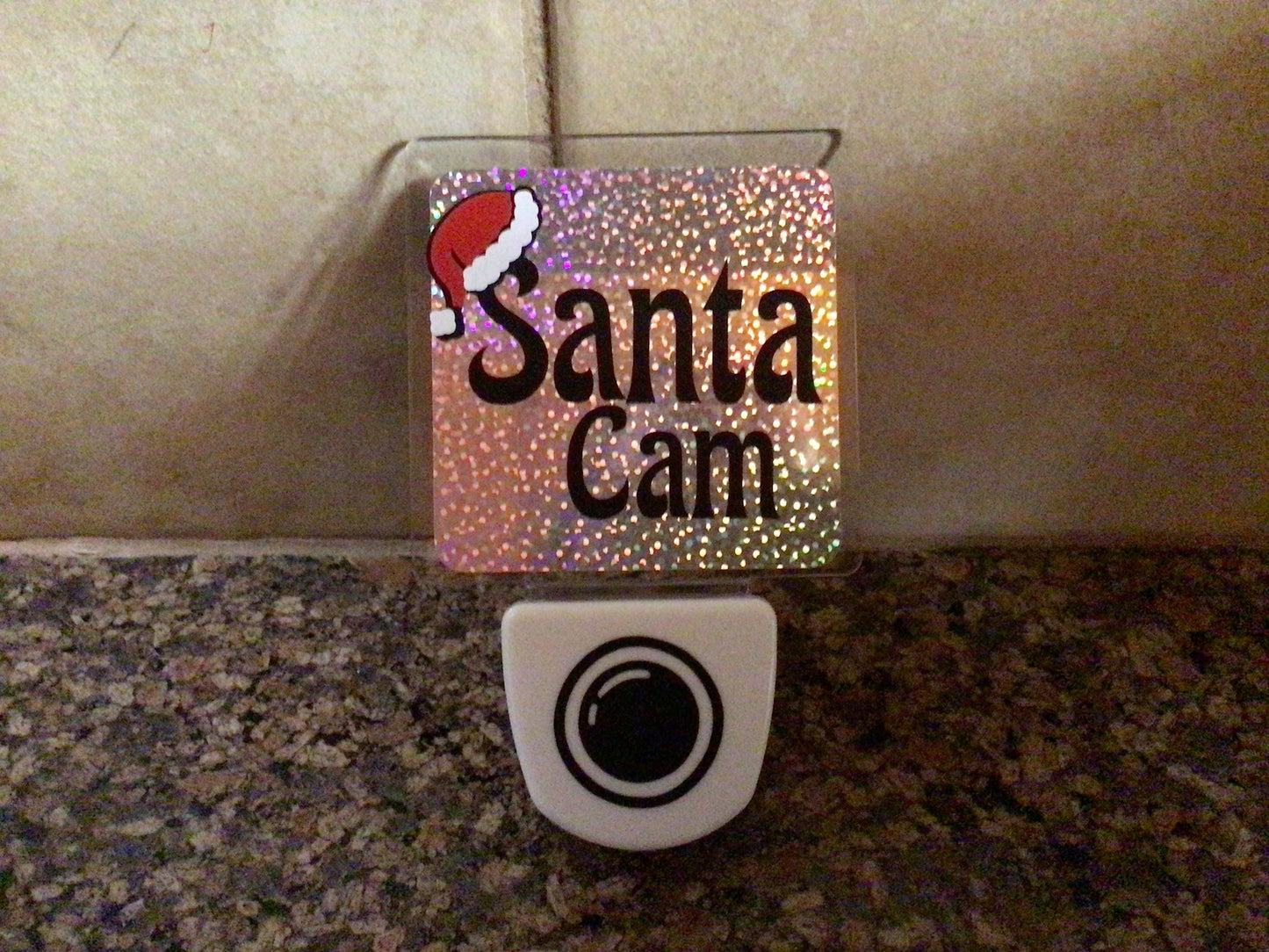 Handmade Holiday Night Light: Santa Cam or Christmas Gnome, Blue Glow