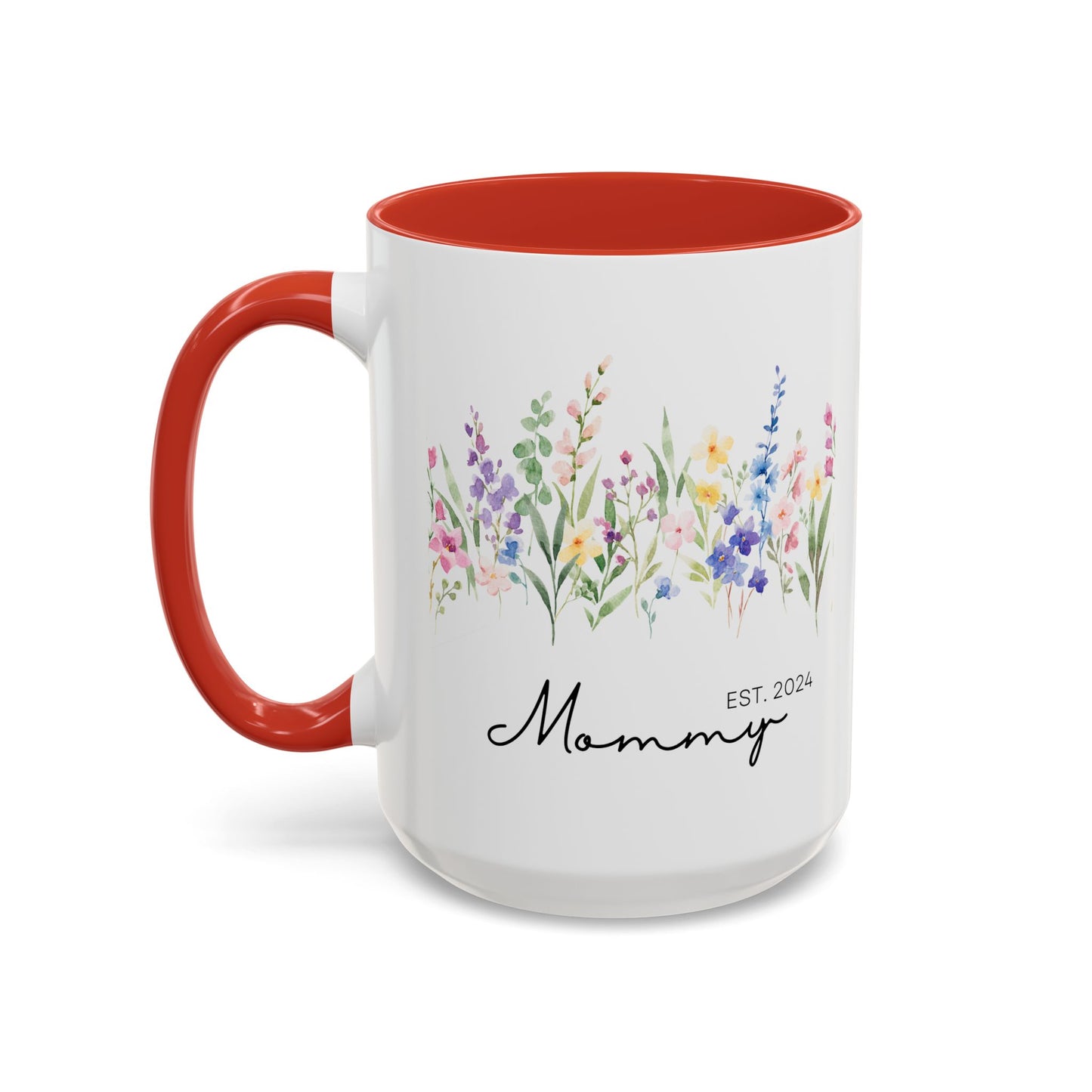 Personalized Mommy Coffee Mug - Floral Design, Perfect Gift for Mother's Day, EST. 2024