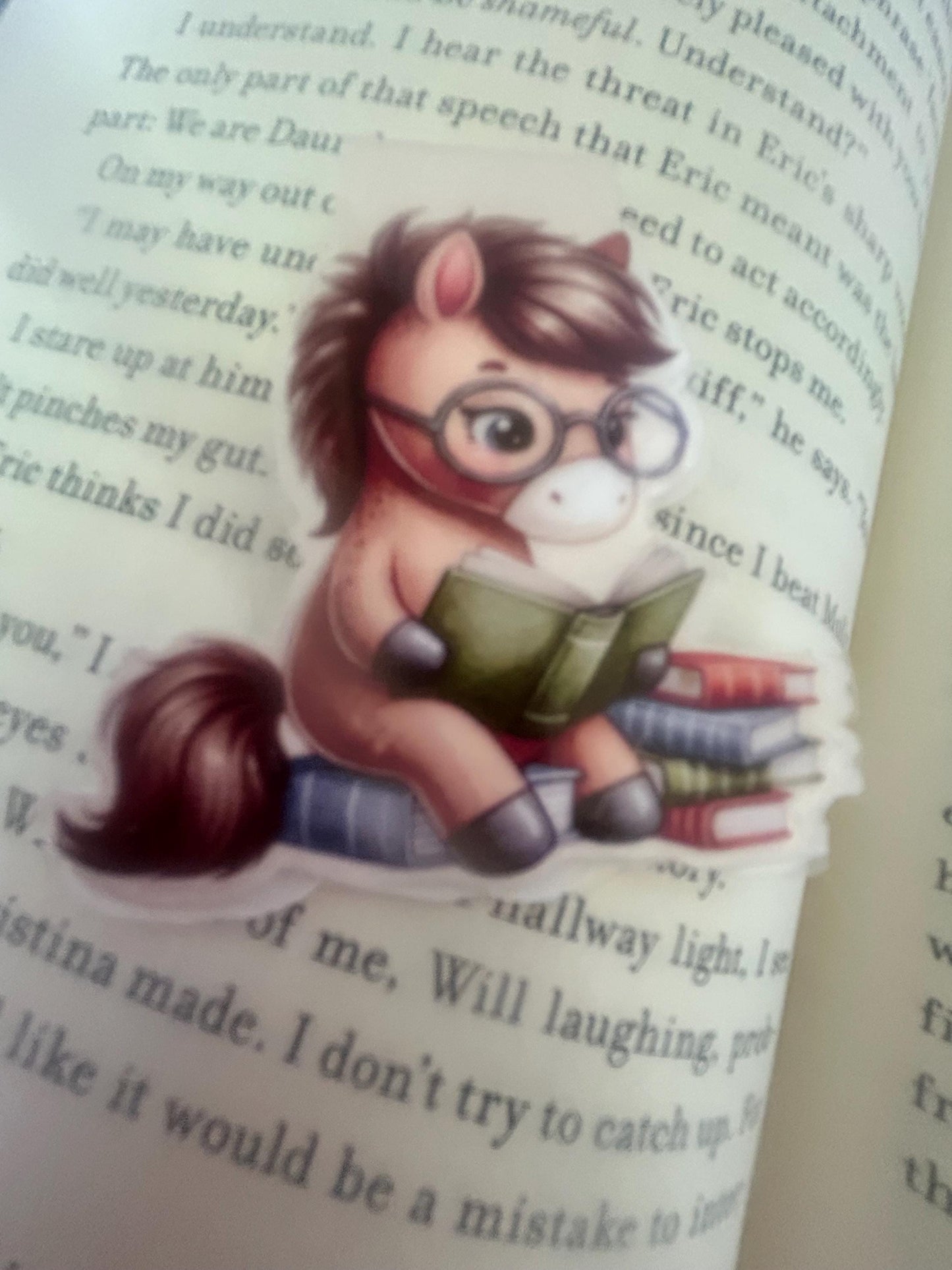 Horse Reading Magnetic Bookmark for Equestrians Who Love Books