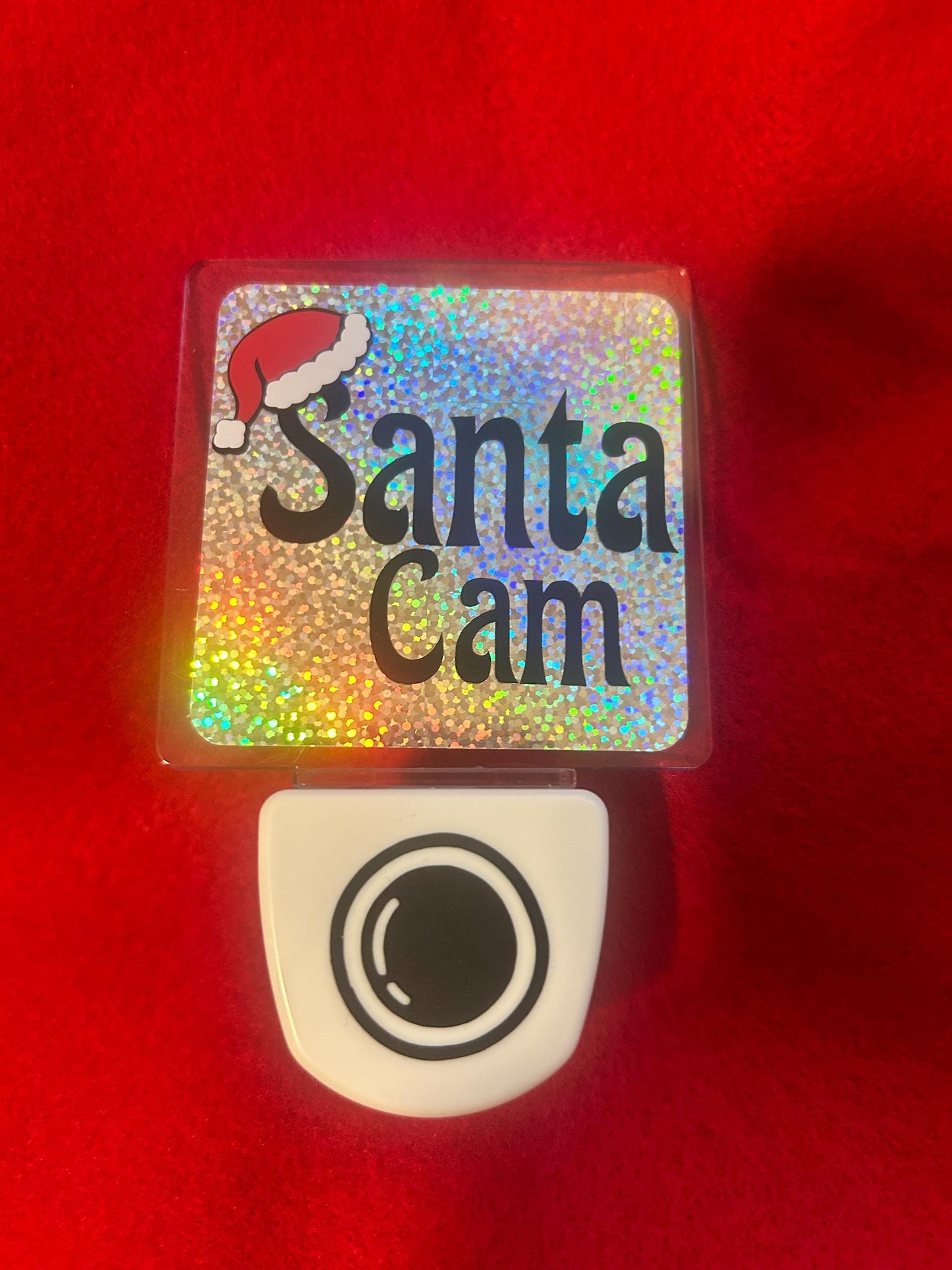 Handmade Holiday Night Light: Santa Cam or Christmas Gnome, Blue Glow