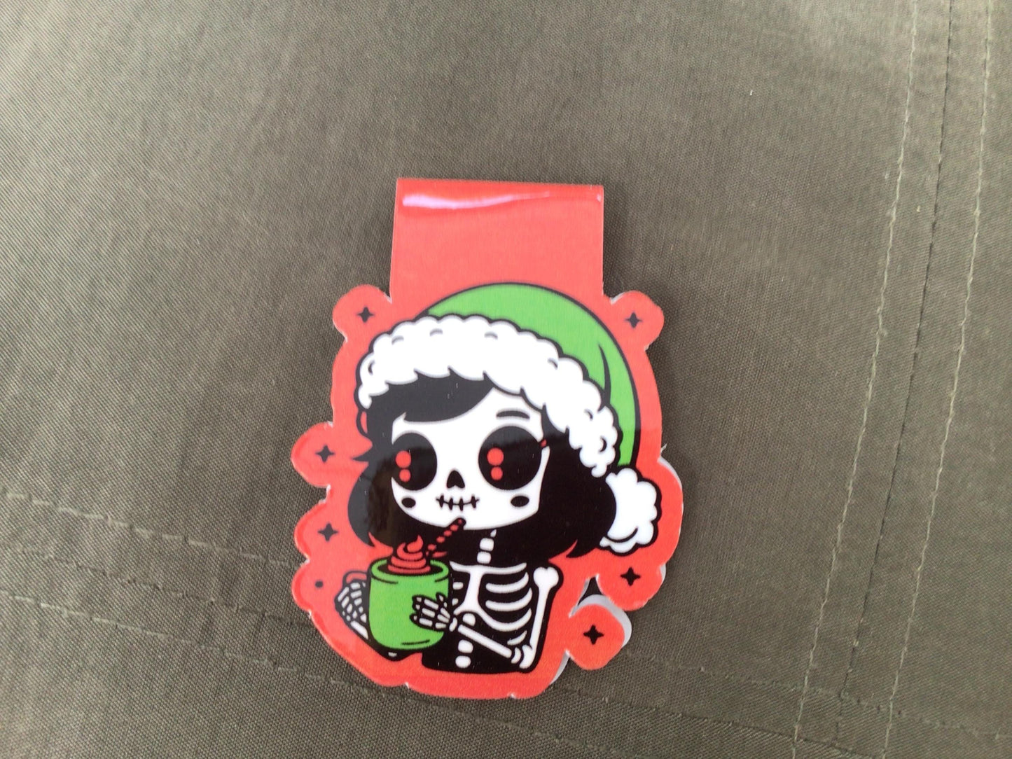 Winter Skeletons Magnetic Bookmark Stocking Stuffer - Reading Accessory
