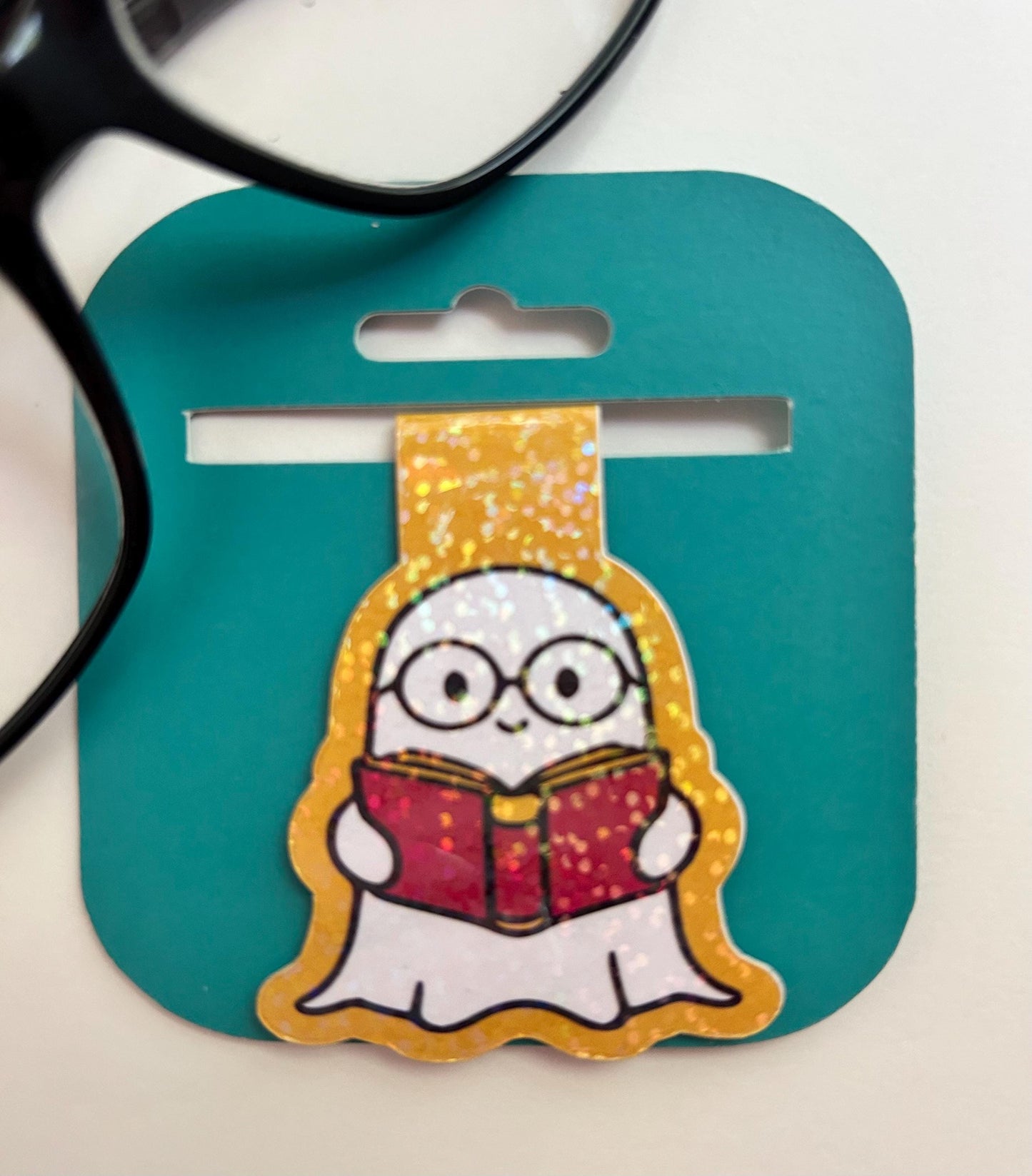 Halloween Magnetic Bookmark: Ghost, Pumpkins, Trick or Treaters