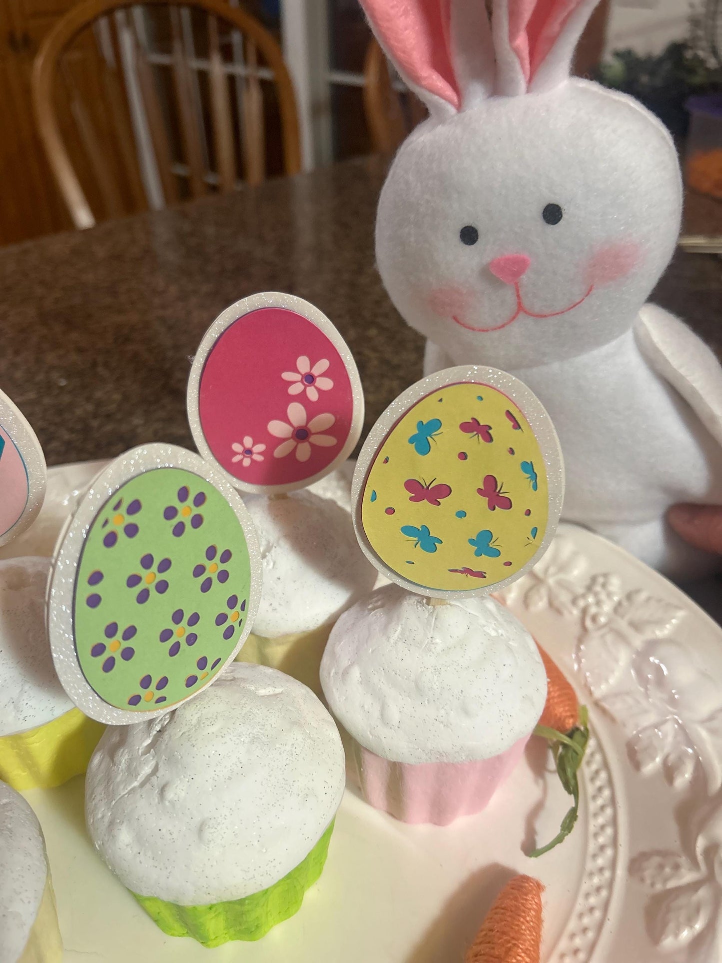 Colorful Easter Egg Cupcake Toppers for your Easter Celebration Dessert