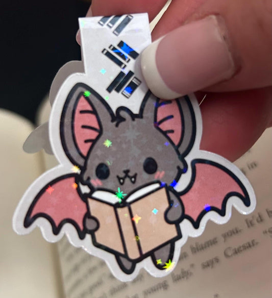 Adorable Bat Magnetic Bookmark – Cute Halloween Book Lover Gift – Spooky Bat Planner Clip – Gothic Stationery – Creepy Cute Page Marker