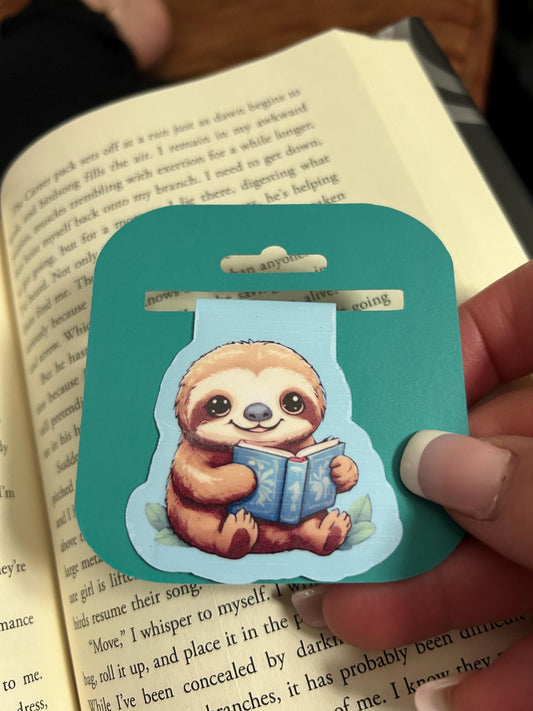 Cute Sloth Magnetic Bookmark for Kids – Fun Animal Page Marker for Young Readers, Back to School Gift, Sloth Stationery, Stocking Stuffer