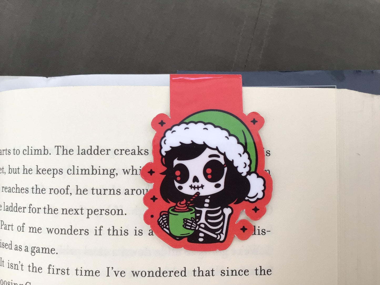 Winter Skeletons Magnetic Bookmark Stocking Stuffer - Reading Accessory