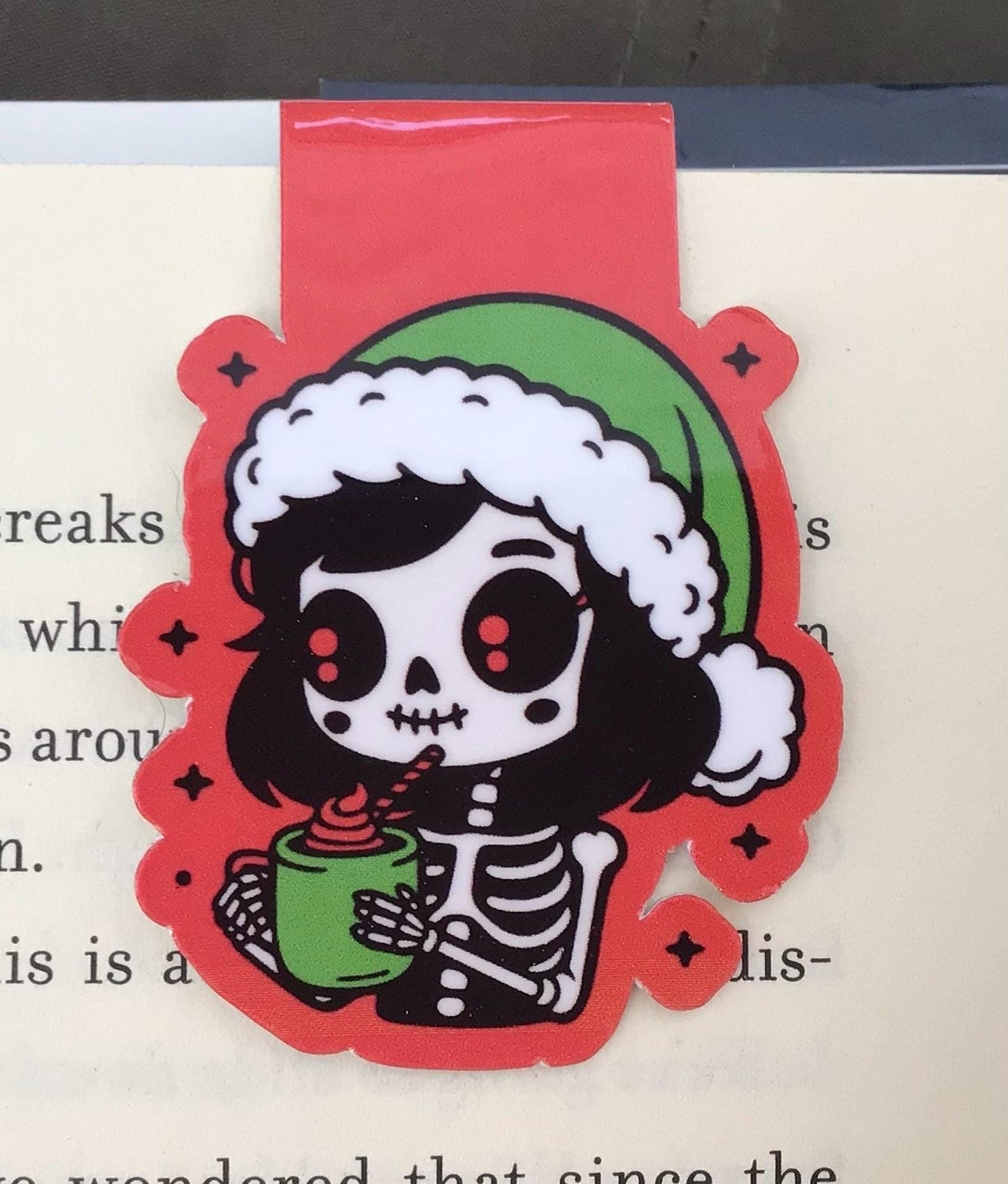 Winter Skeletons Magnetic Bookmark Stocking Stuffer - Reading Accessory