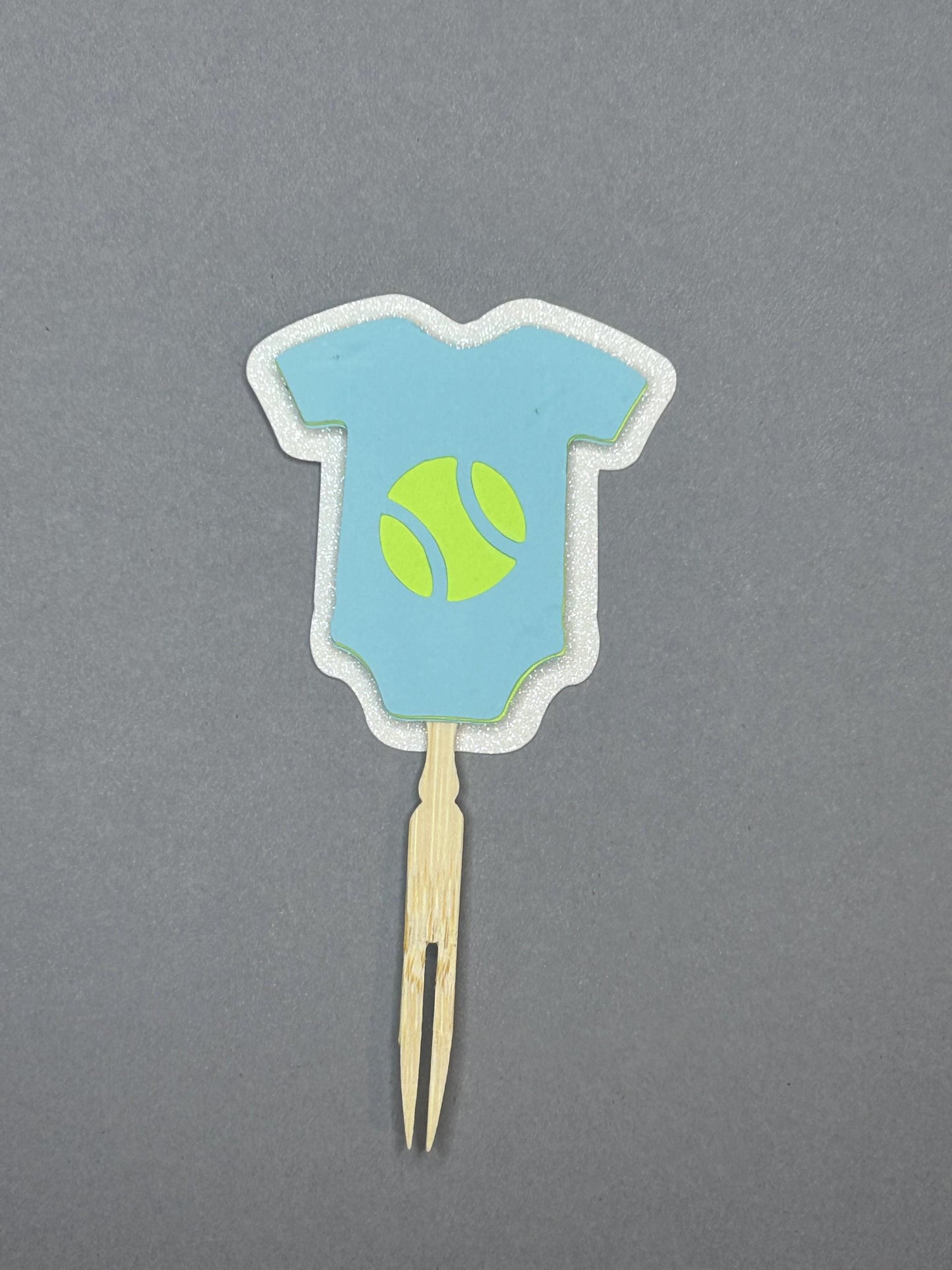 Baby Shower Cupcake Toppers - Gender Reveal - Baby Clothes & Bottle Theme, Layered Paper, Bamboo Fork Picks, Cute Party Decoration