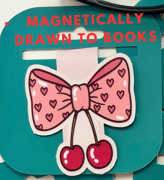 Coquette Bow with Cherries Magnetic Bookmarks