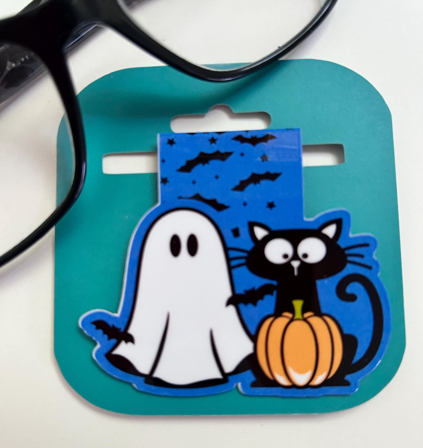 Halloween Magnetic Bookmark: Ghost, Pumpkins, Trick or Treaters